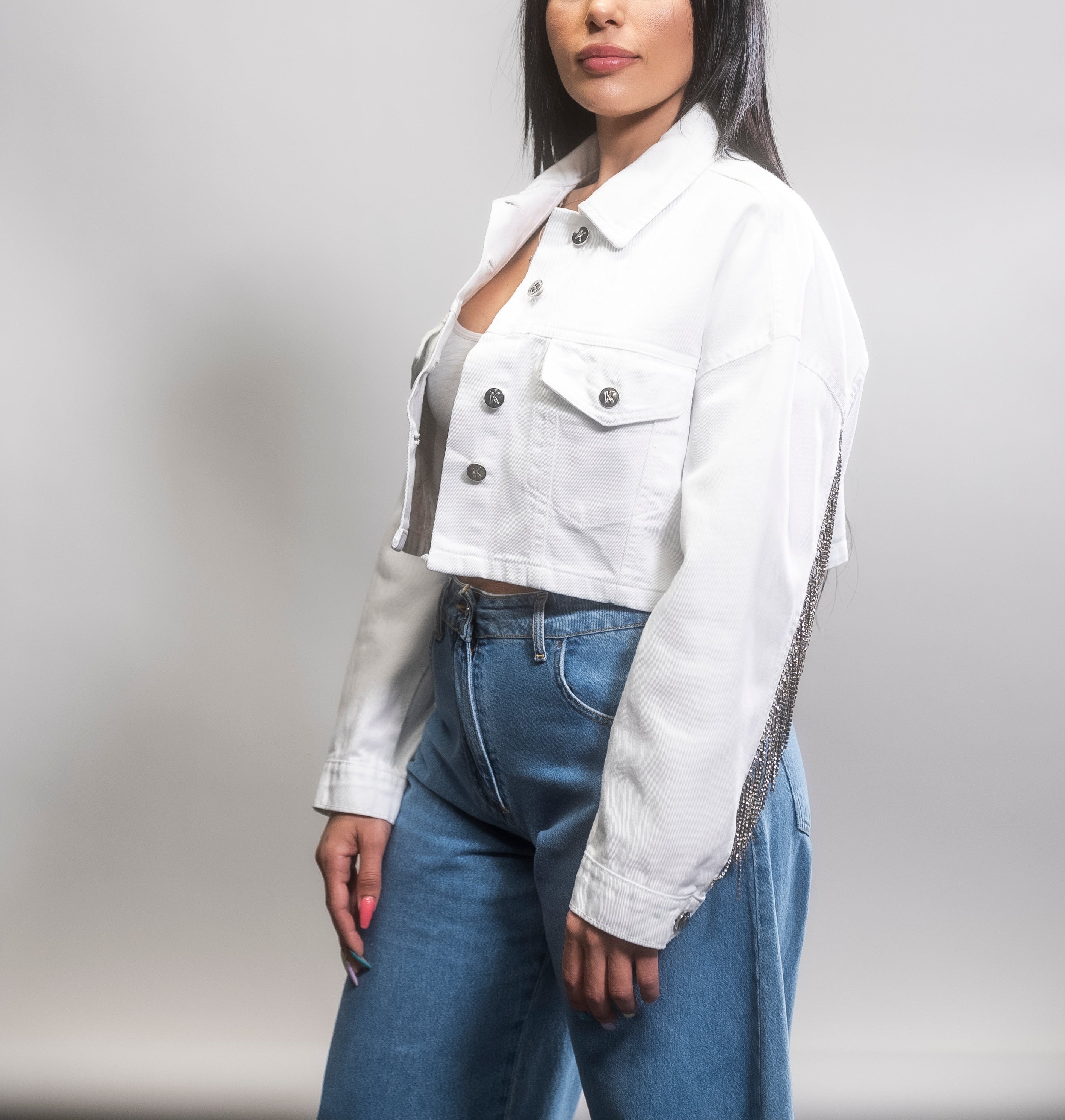 Giacca Jeans Bianca