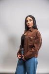 Giubbotto jeans cioccolato