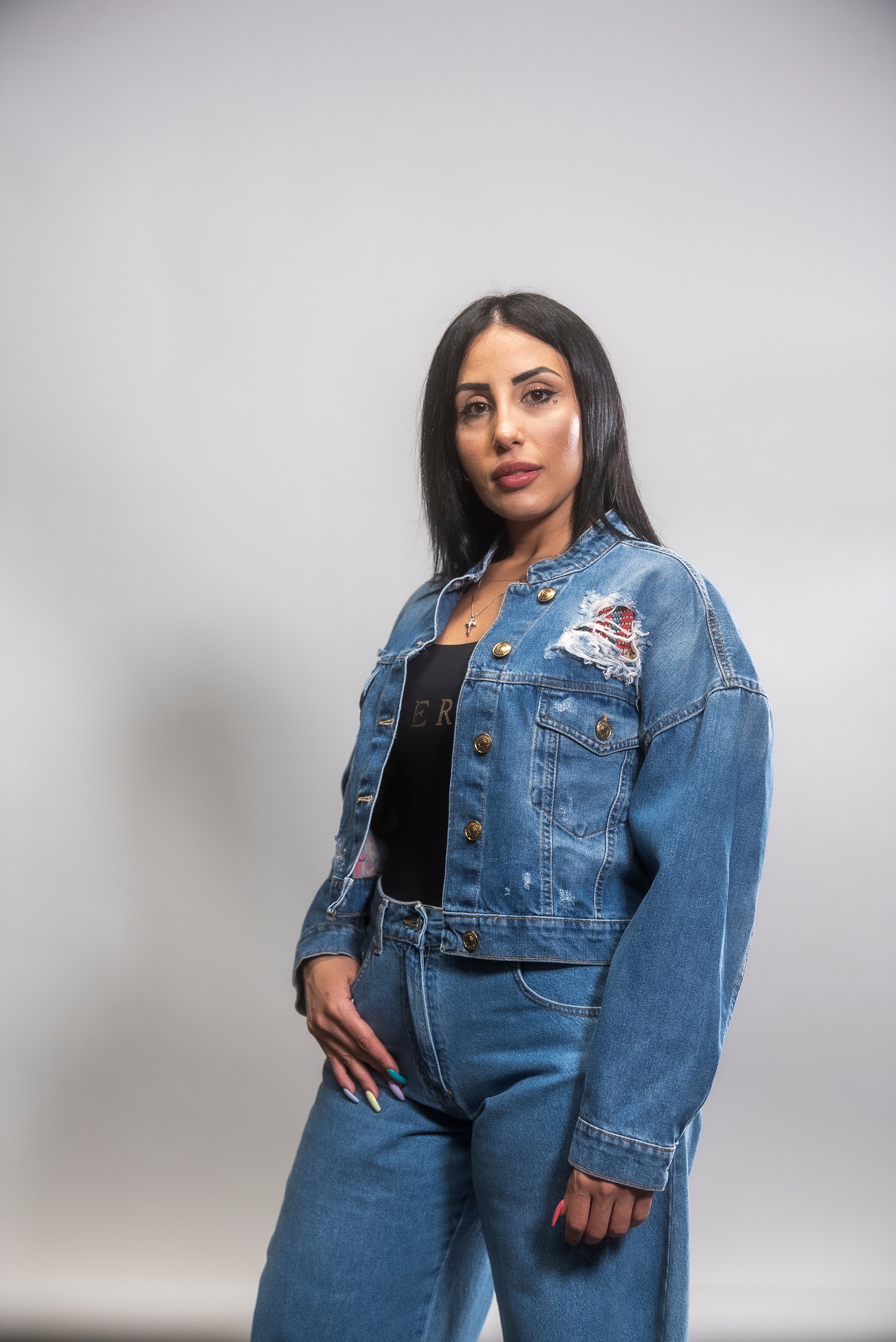 Giubbotto Denim Con Toppa